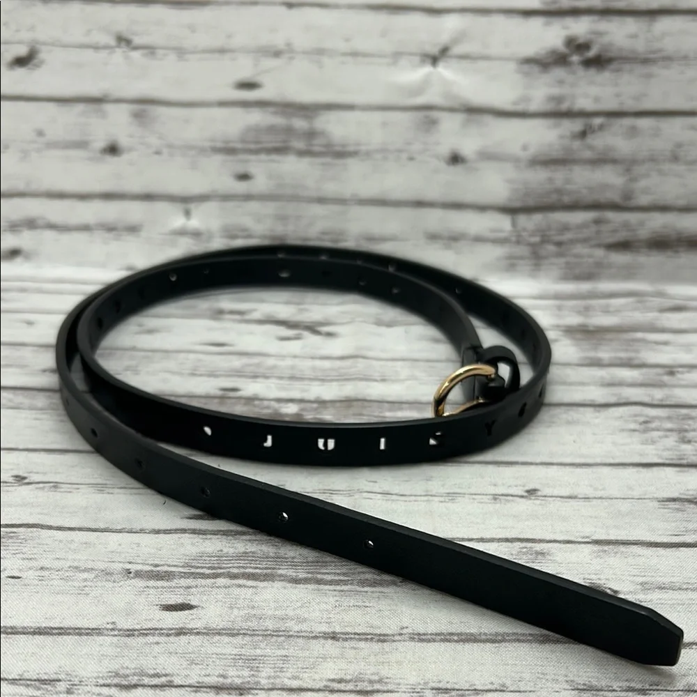 Juicy Couture Black Women's Belt Small/Medium Perforated Logo Letters